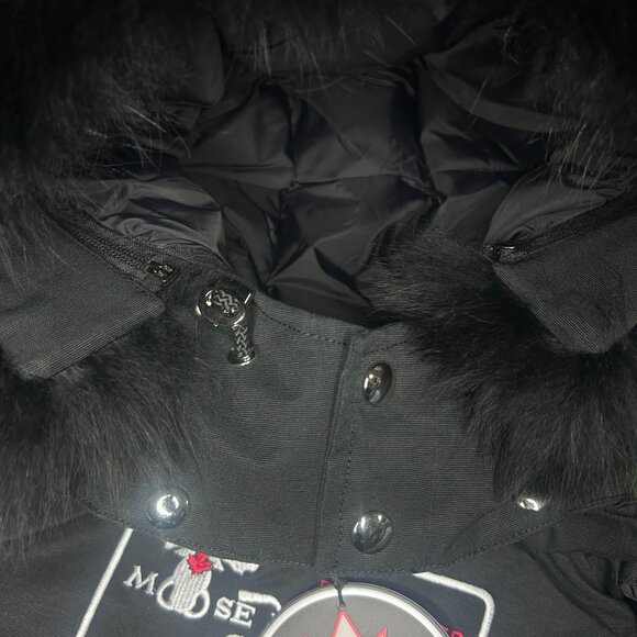 Moose Knuckles Bomber Jacket With Fur Black Size Medium - Picture 10 of 14